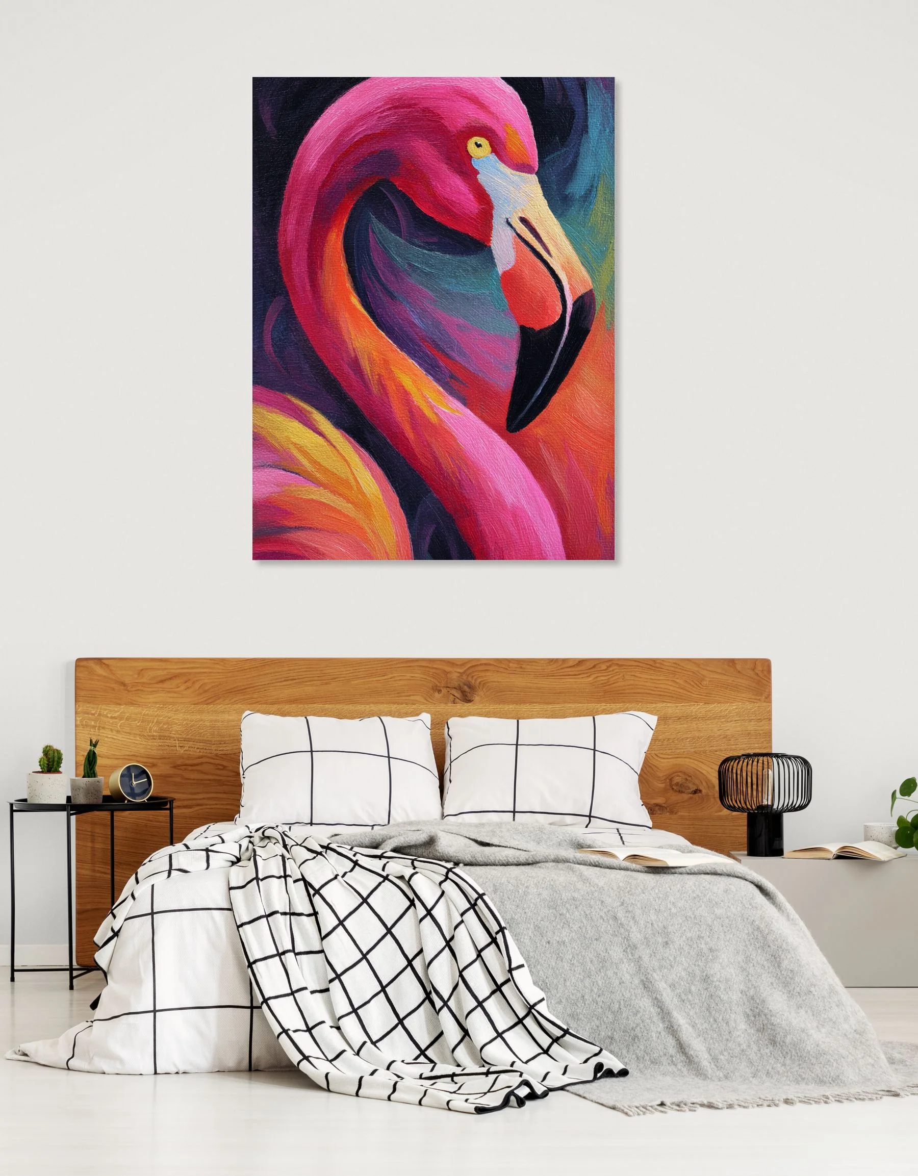 Tableau flamant rose coloré