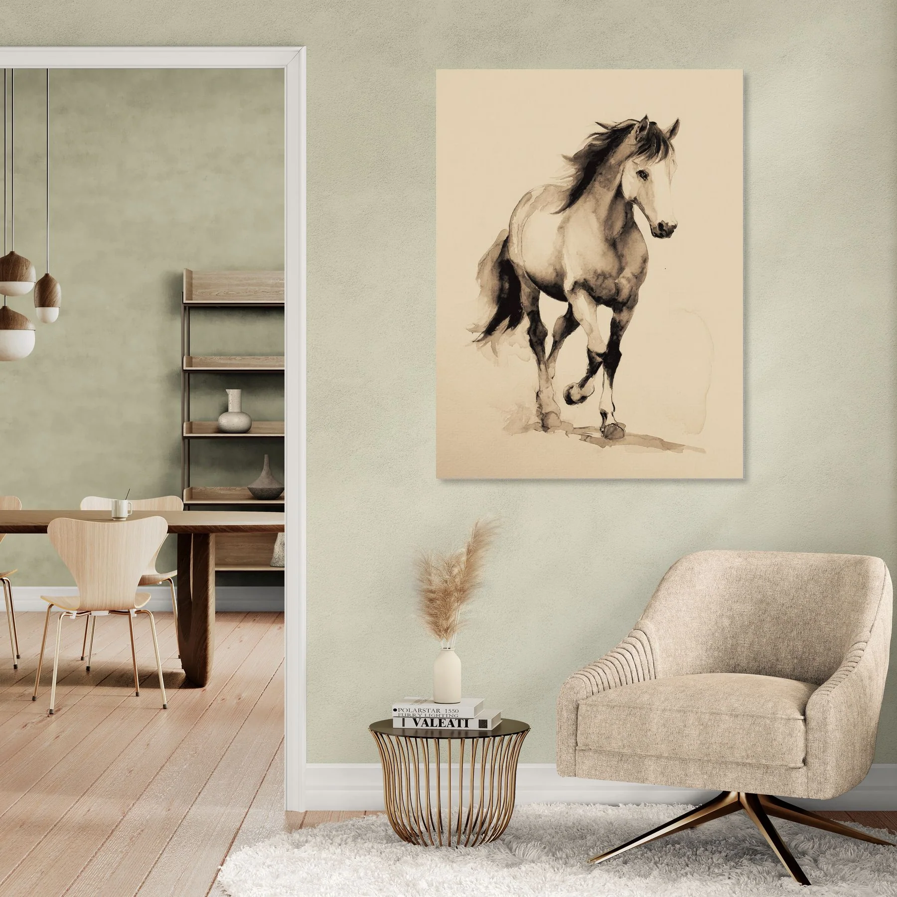 Cheval en Liberté Silhouette Élégante