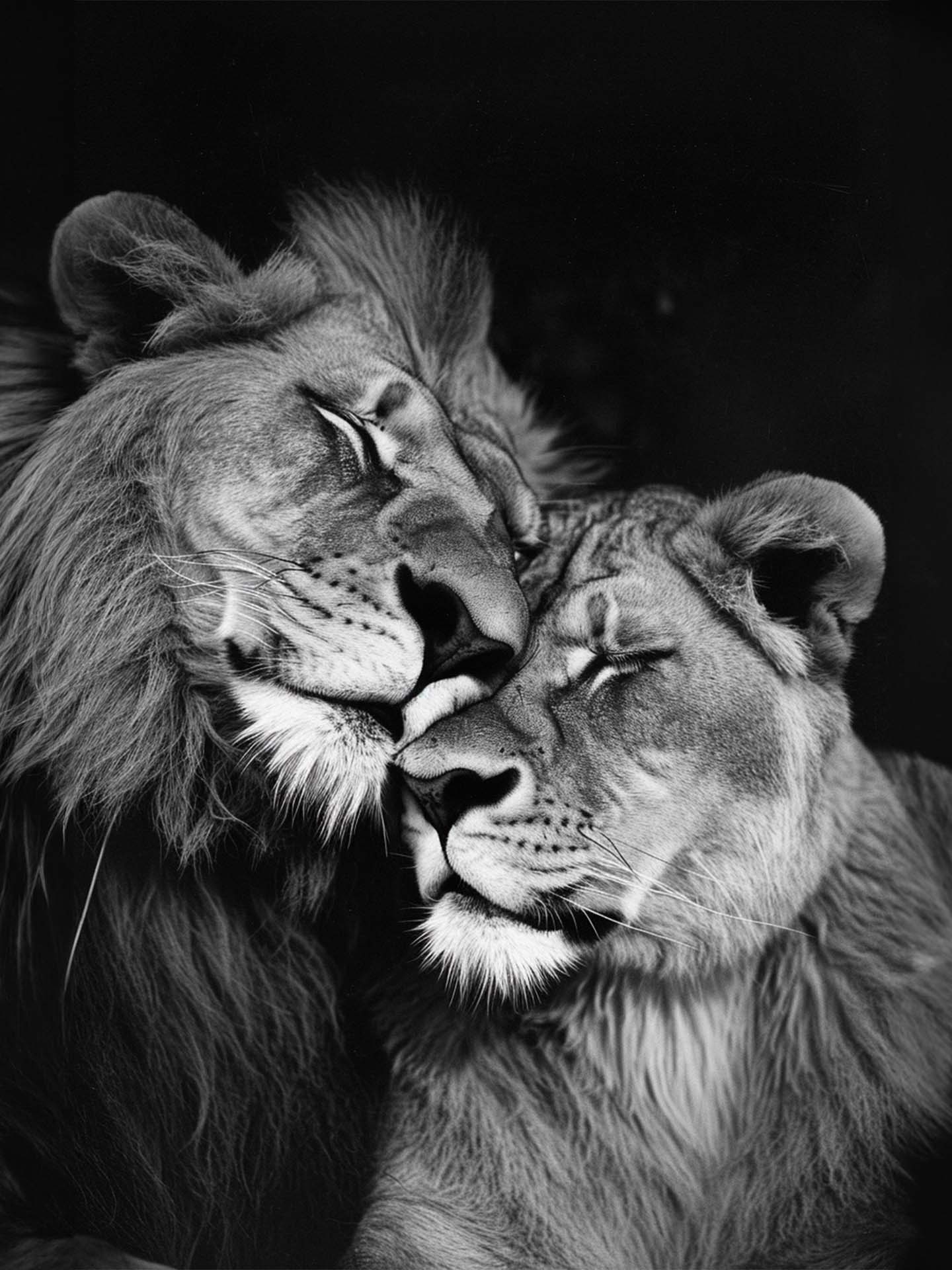 Tableau Lion et Lionne