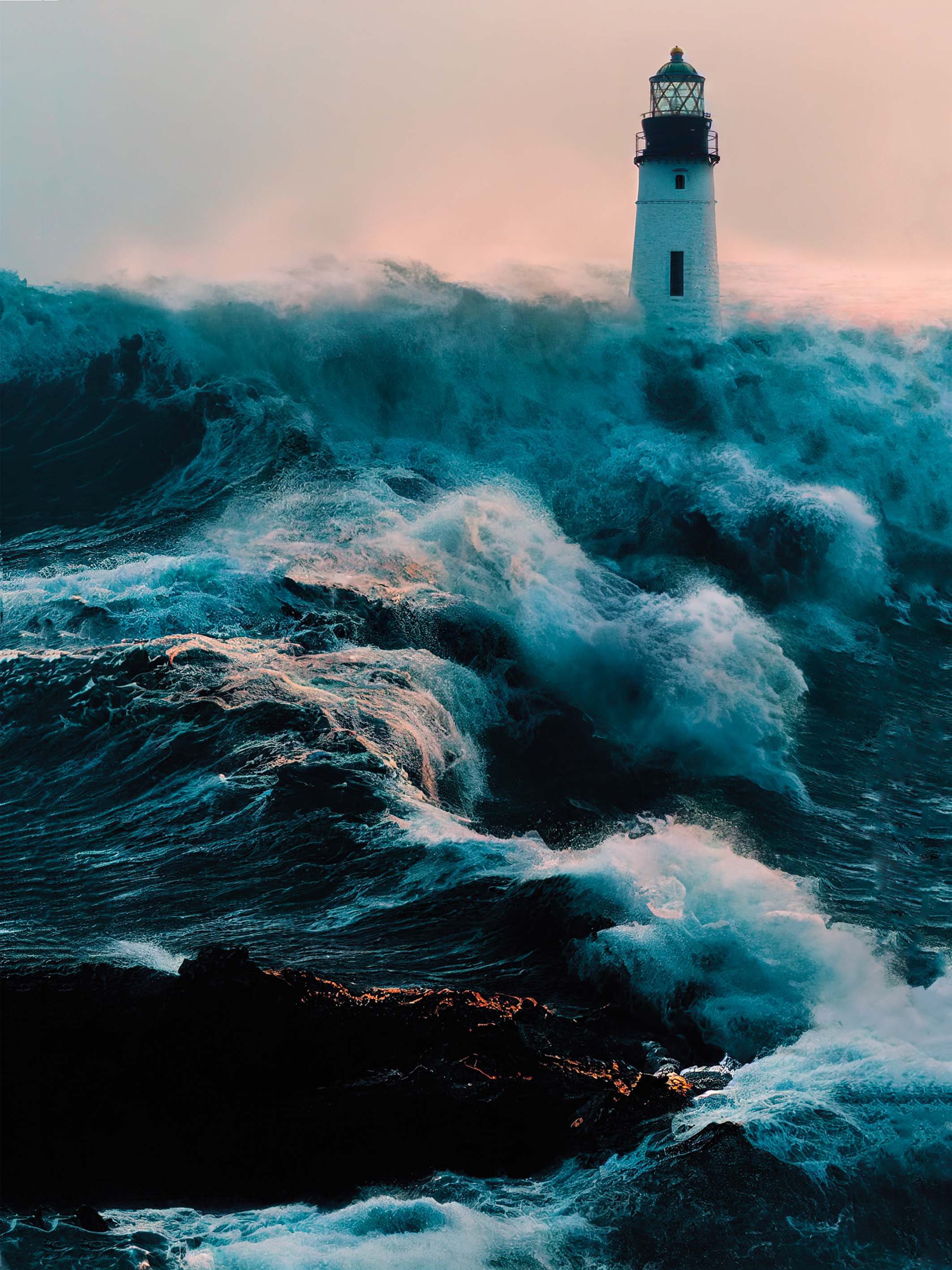 Tableau Phare dans la Tempête