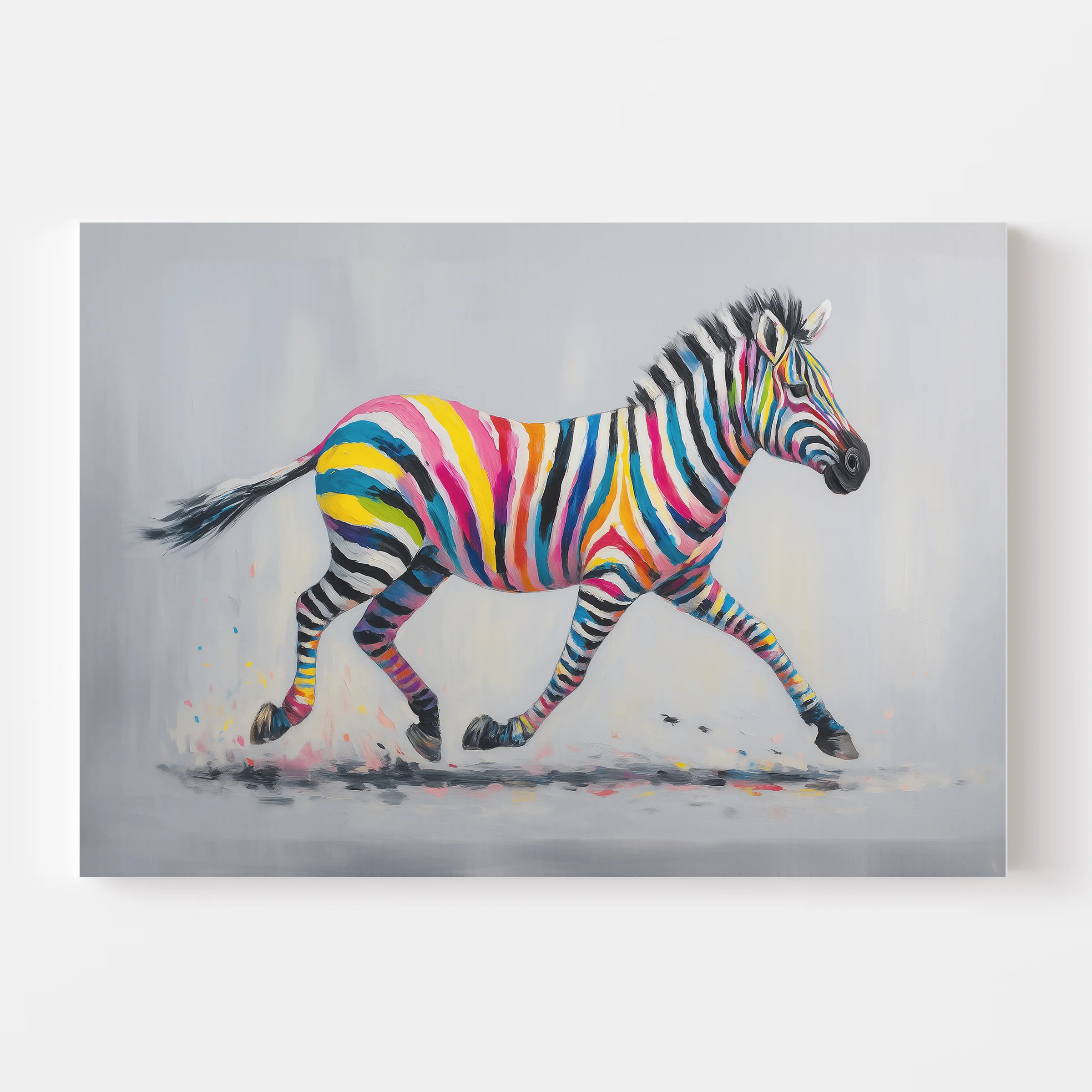 Tableau mural zèbre Multicolore