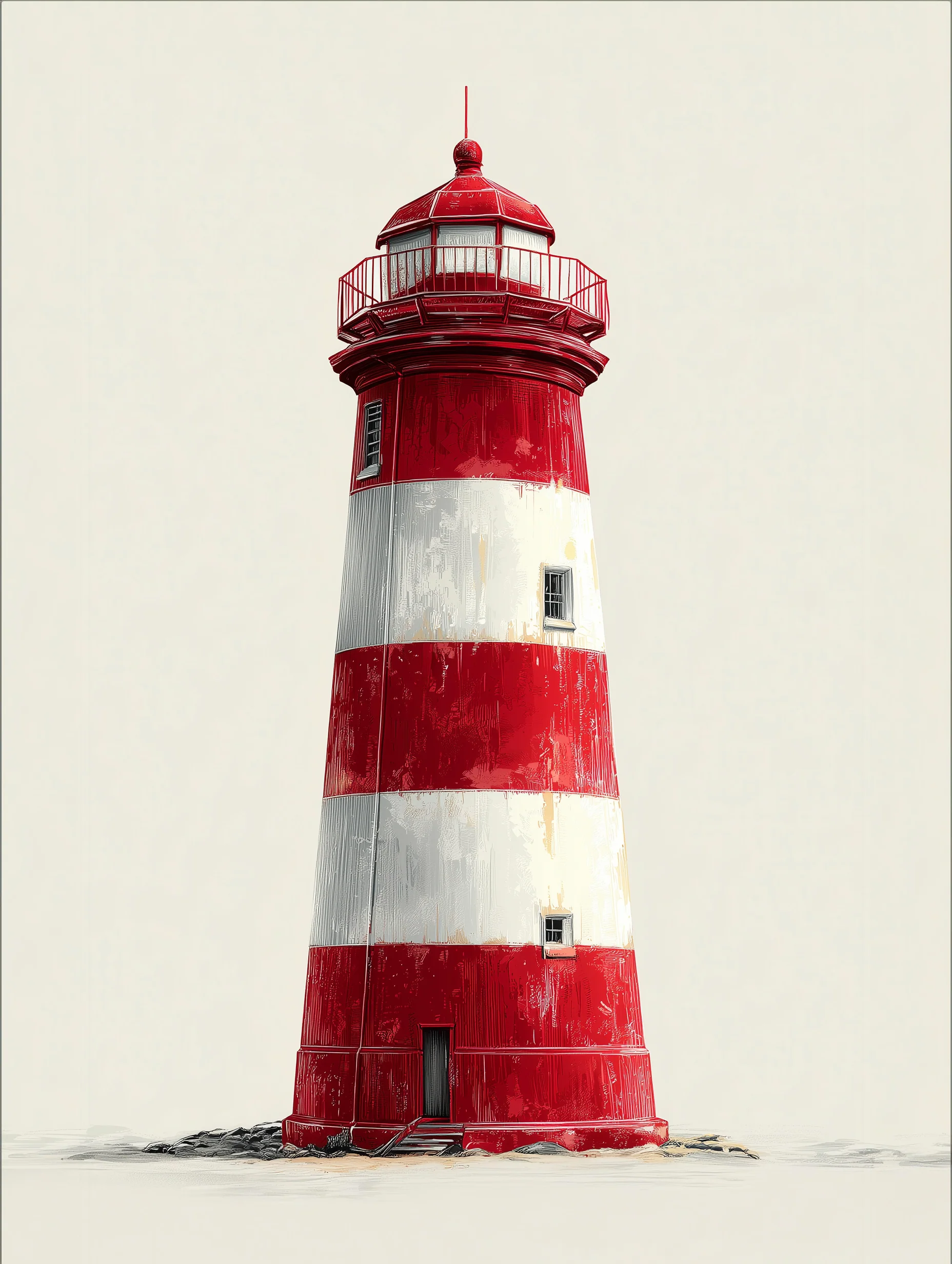 Tableau Phare Marin Rouge