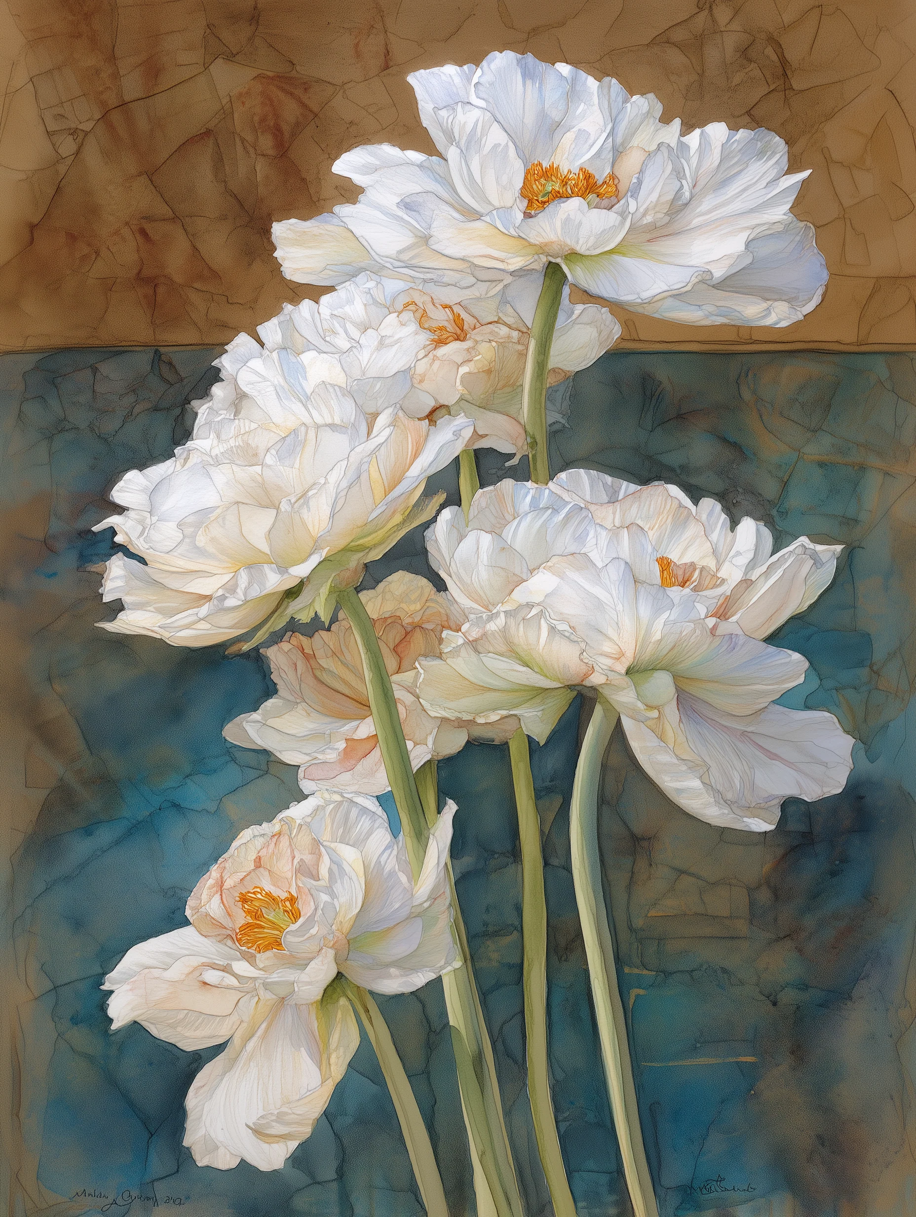 Tableau magnolia blanc