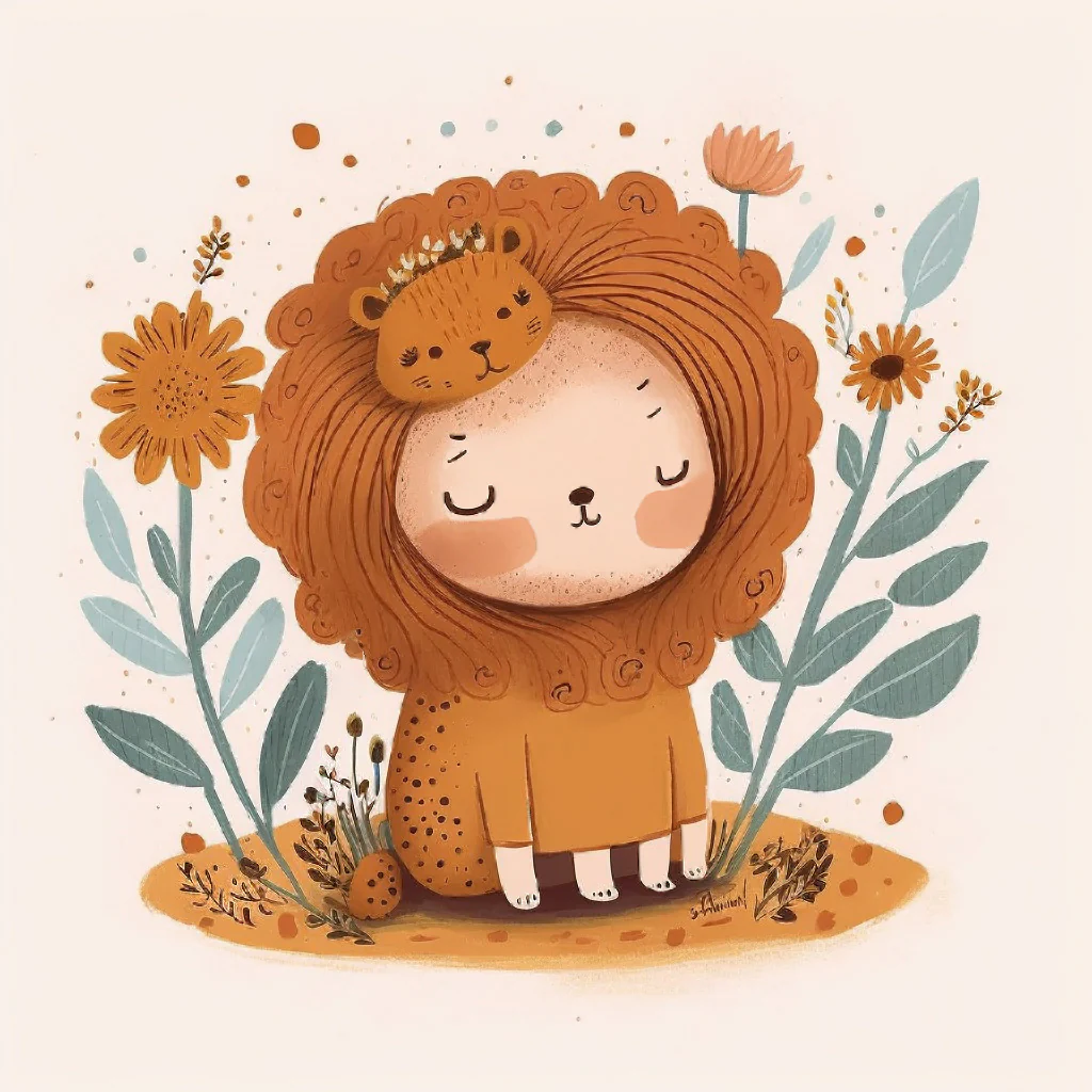 Grand tableau enfant lion