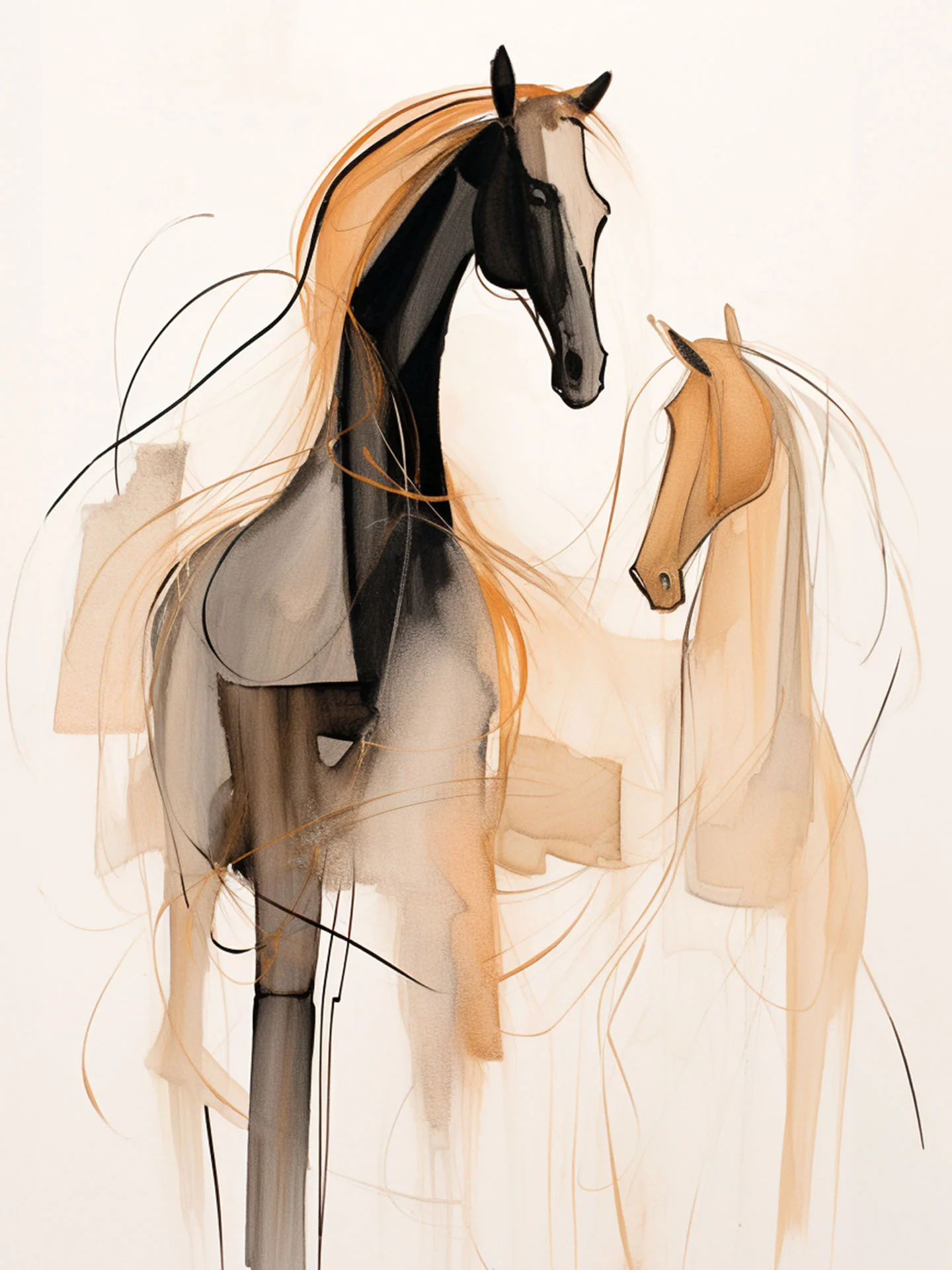 Cheval abstrait en mouvement