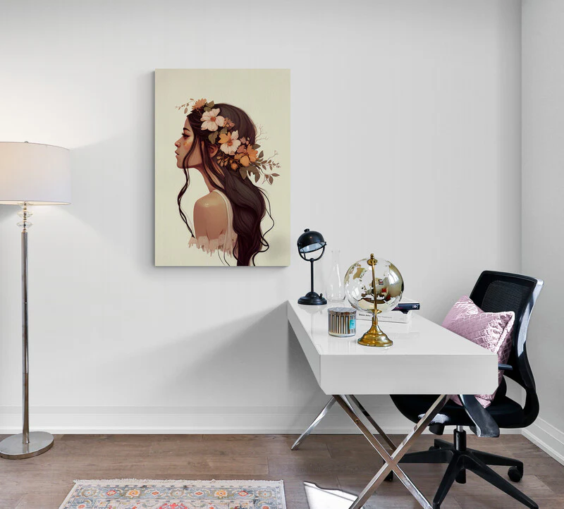 Cadre déco Jeunesse florale romantique