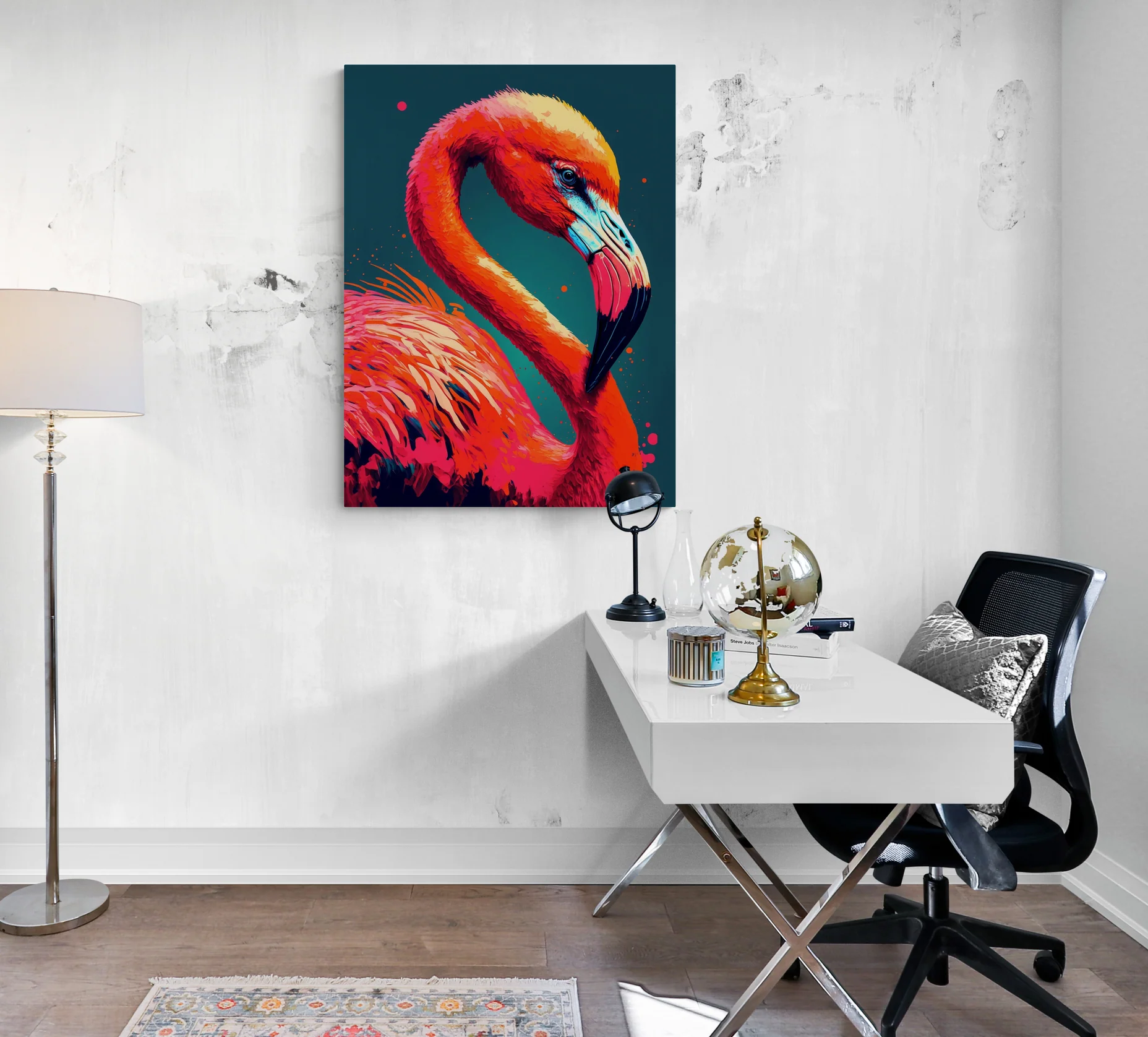 Flamant Rose, éclat pop art