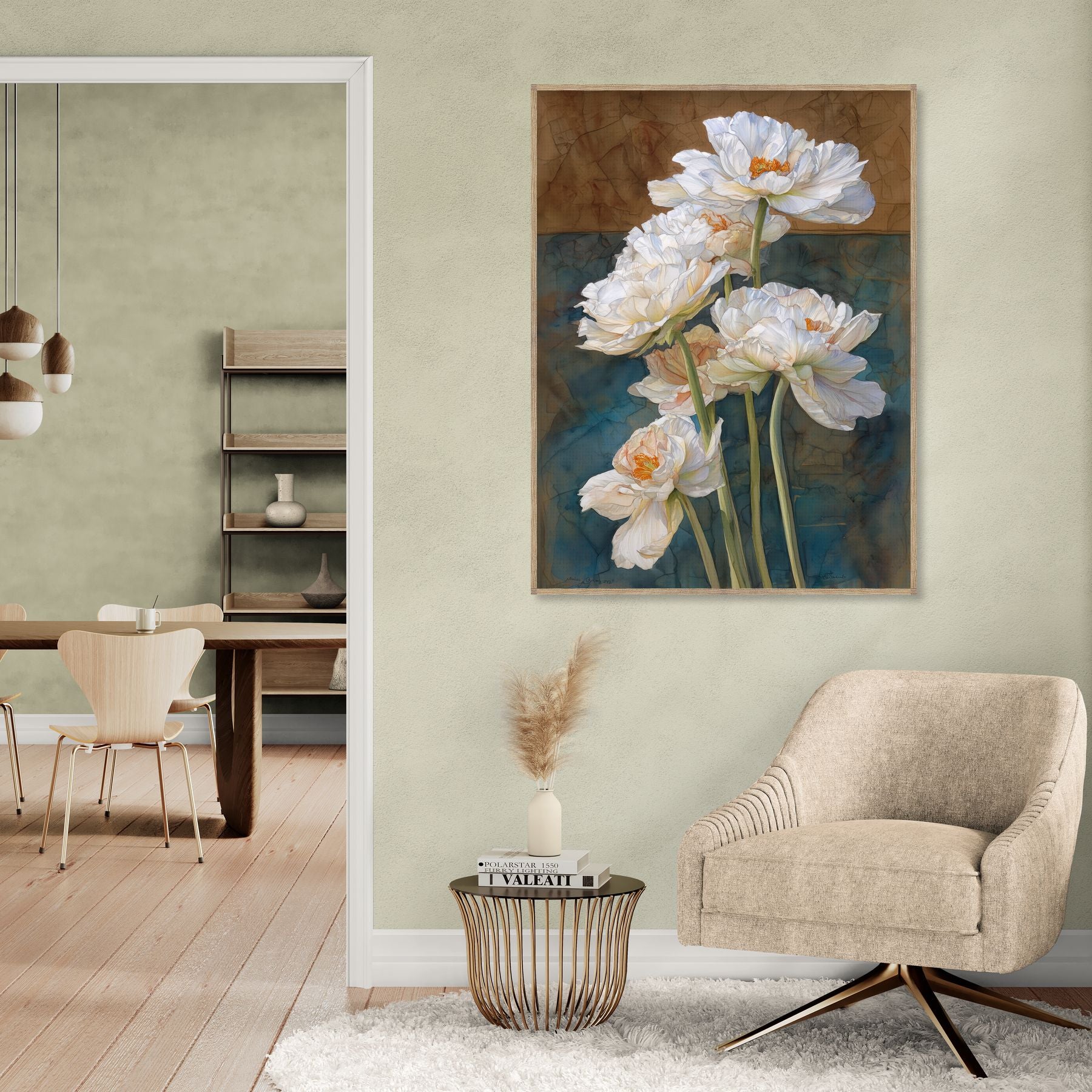 Tableau magnolia blanc