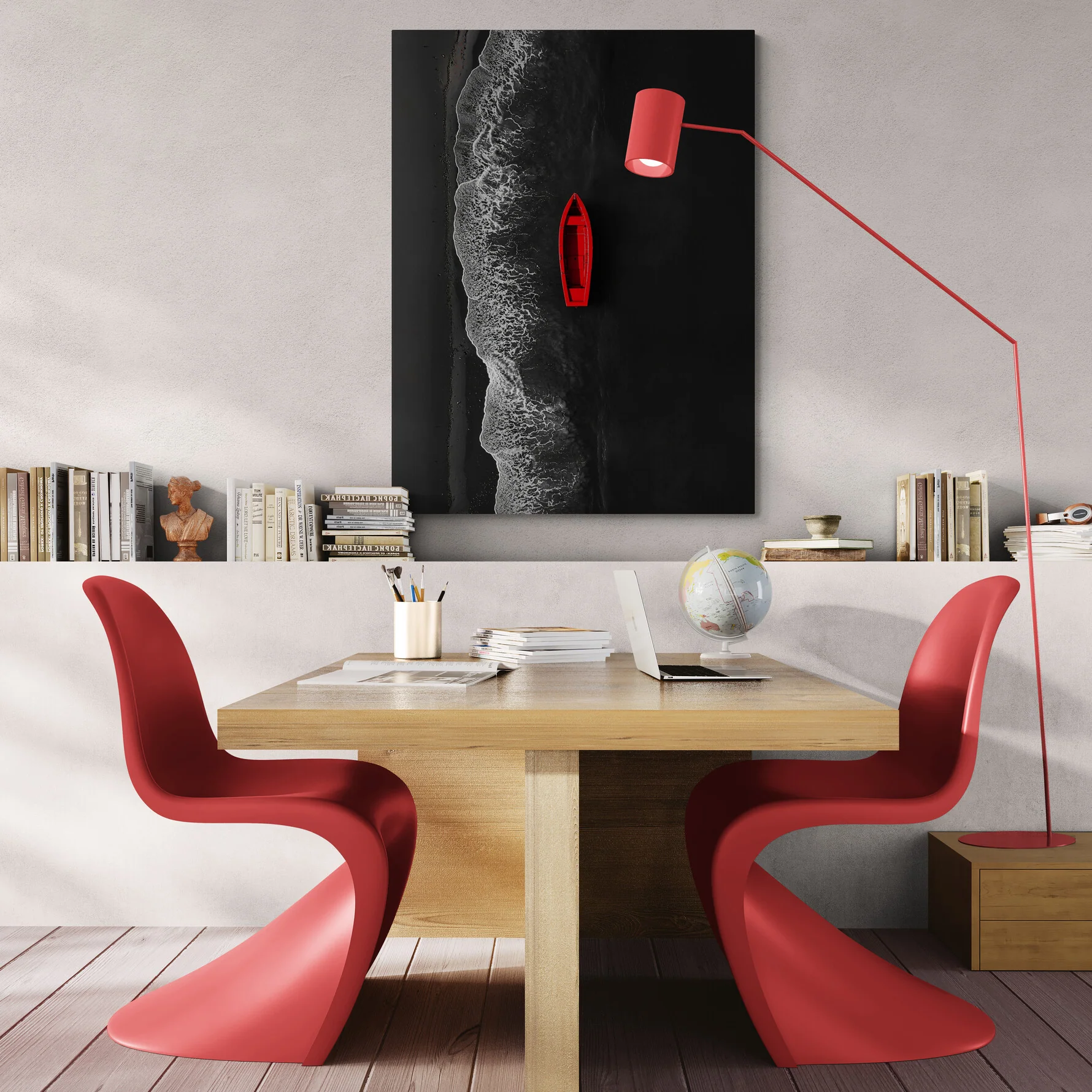 Tableau Barque Rouge