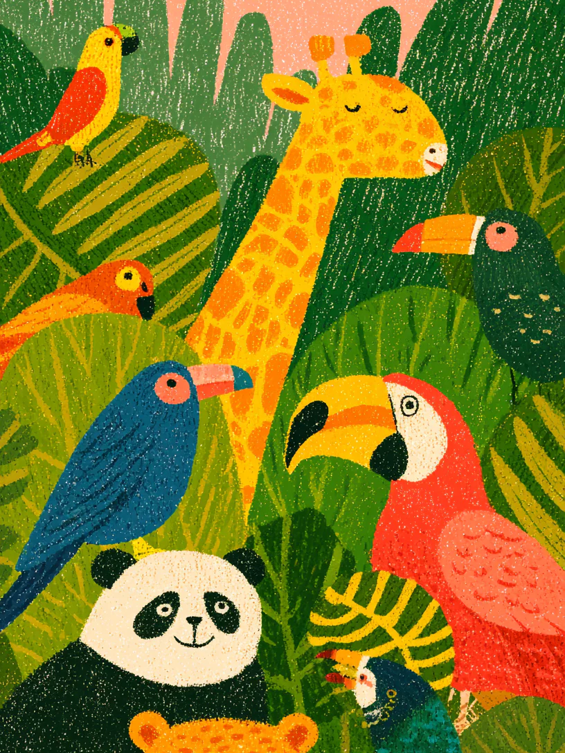 animaux exotiques illustration