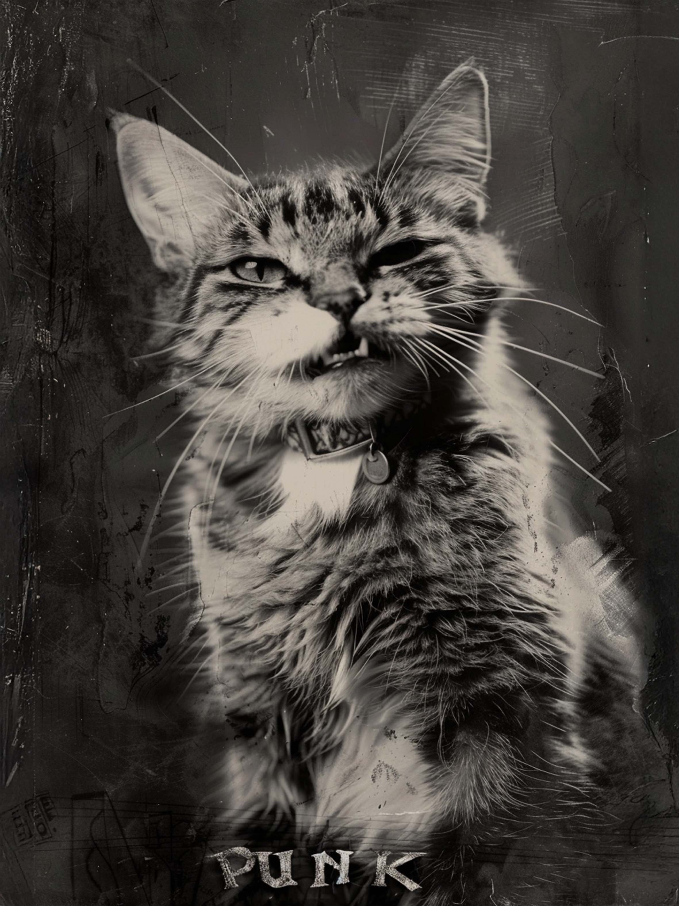 Chat punk vintage: esprit rebelle