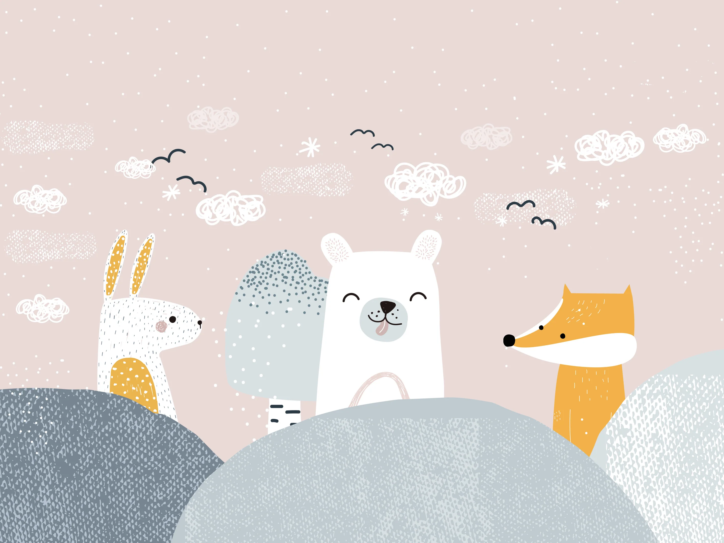 Forêt enchantée et animaux mignons