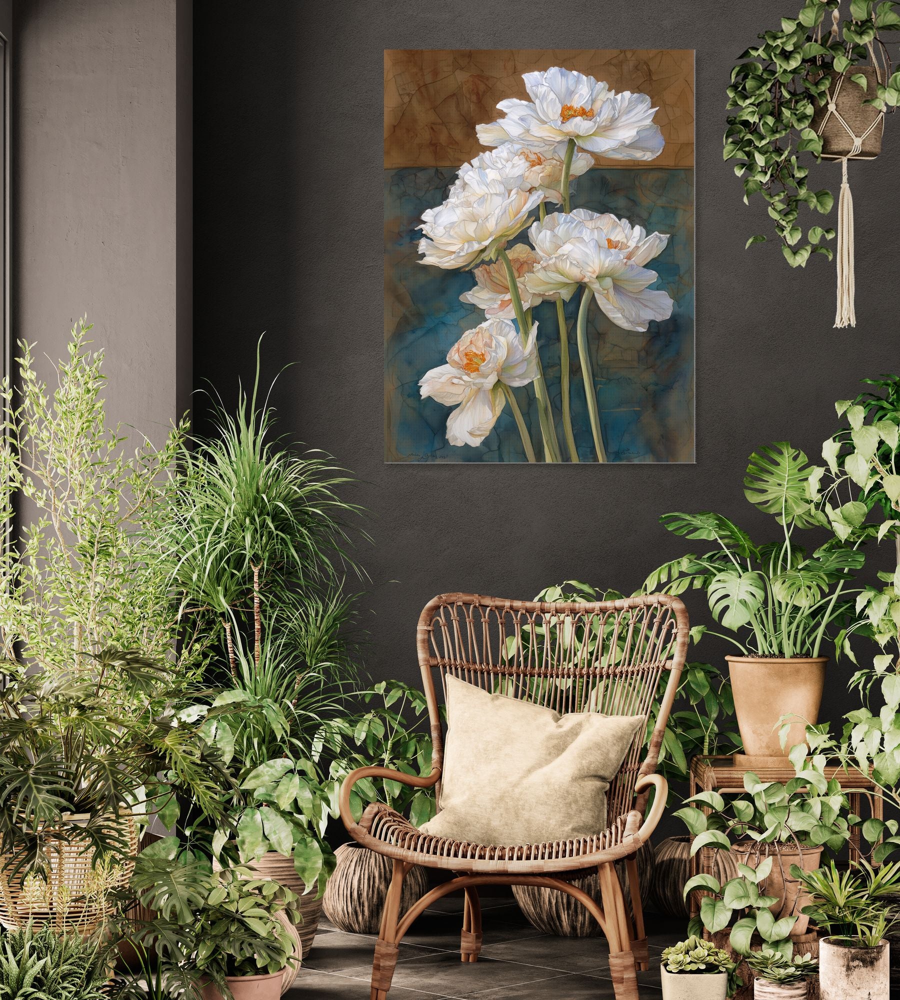 Tableau magnolia blanc