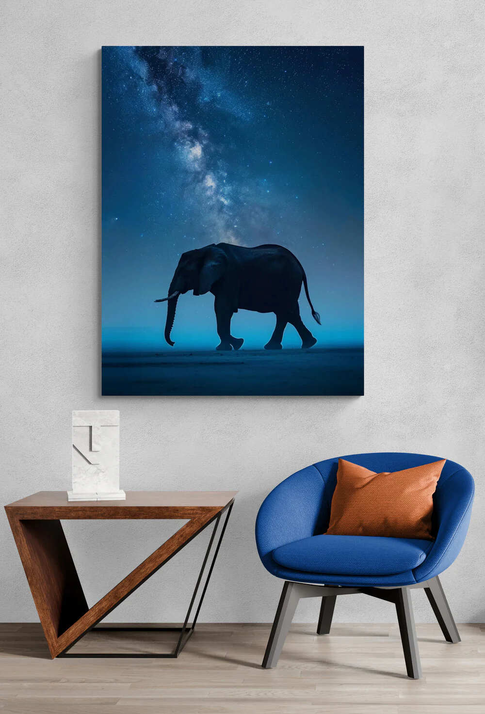 Tableau moderne éléphant Ciel Étoilé mystique