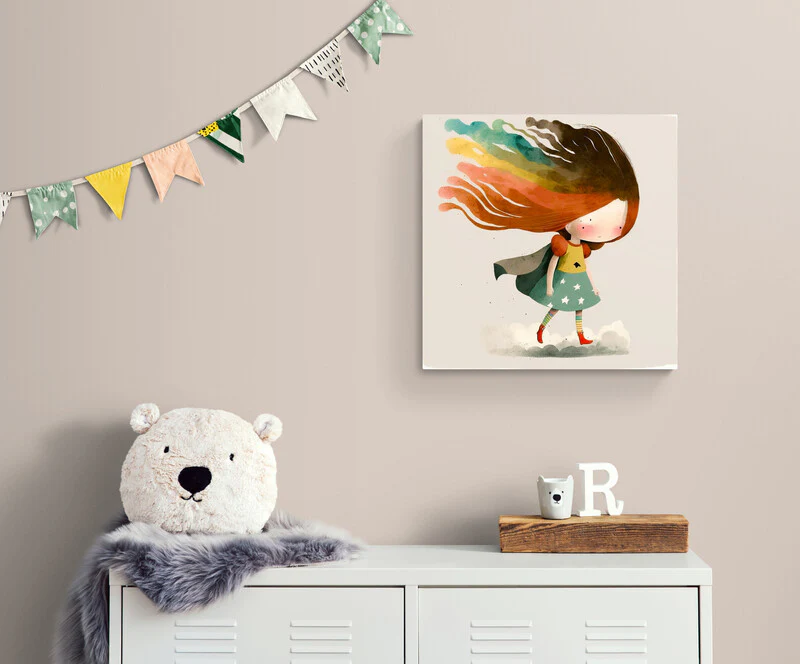 Héroïne aux cheveux arc-en-ciel