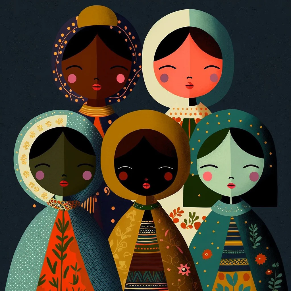 Décoratiom murale Poupée du monde