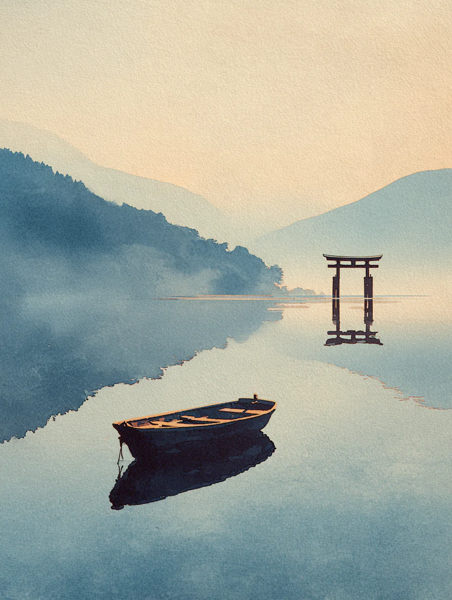 Tableau Barque et Torii