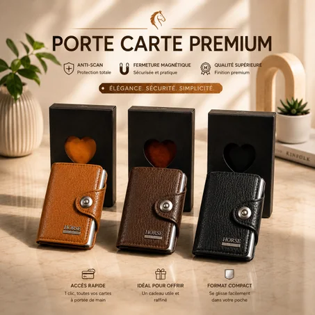 🐎 HORSE PORTE CARTE محفظة ضد المسح الضوئي