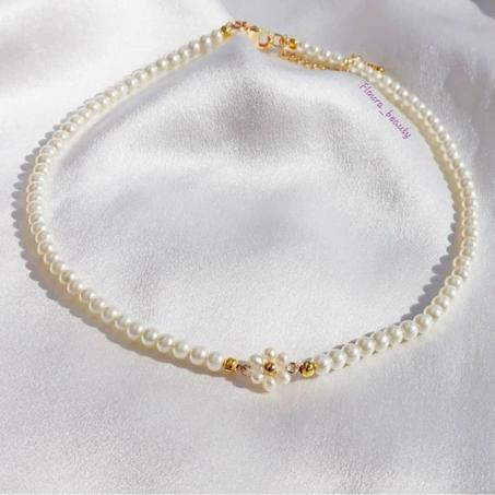 Collier luxe fleur  inoxydable