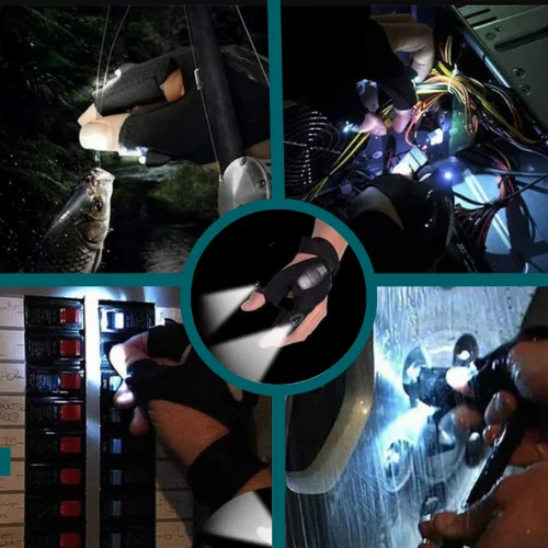 قفازات إنارة ذكية – تشتغل بالظلام بسهولة