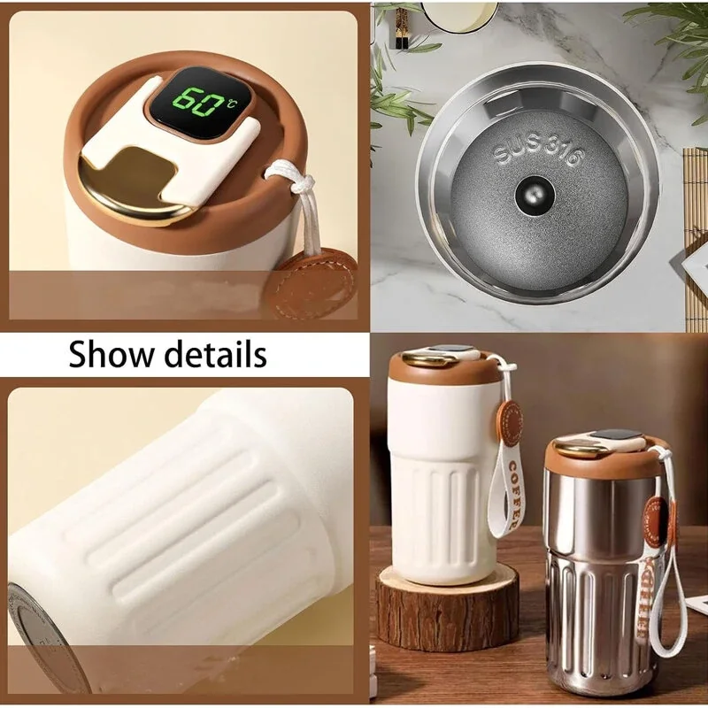 Stainless Steel 316 Smart Thermal Cup with Intelligent Temperature Display 450ml
