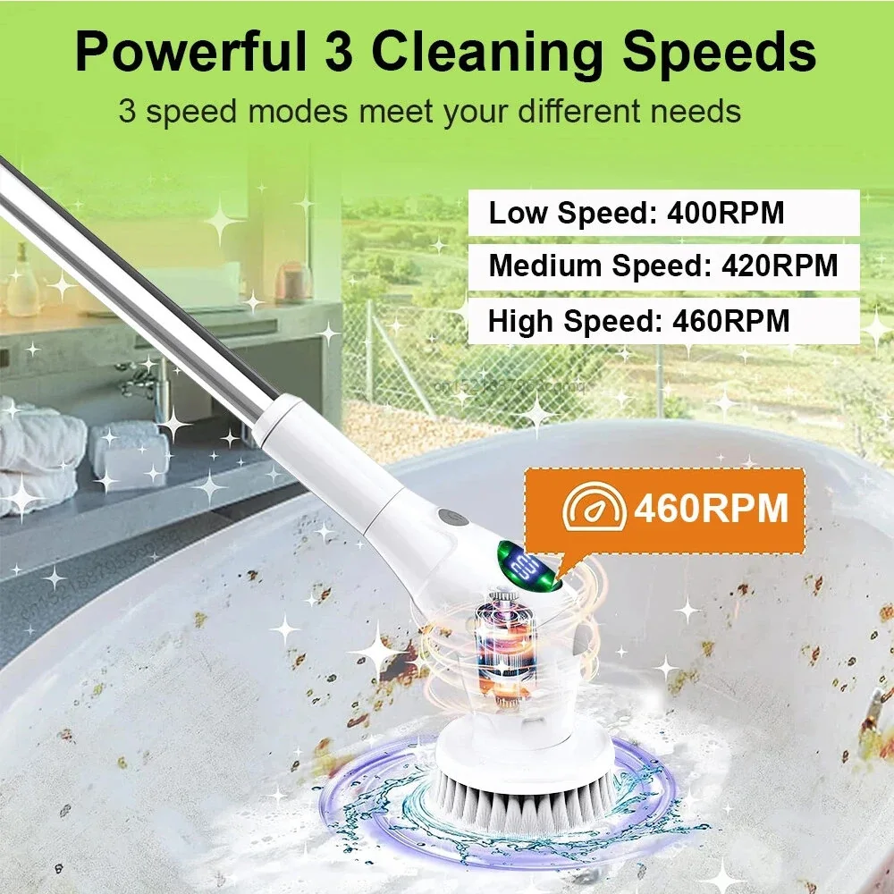 8 in 1 Multifunctional Wireless Cleaning Brush 2500mAh Type-C USB Rechargeable
