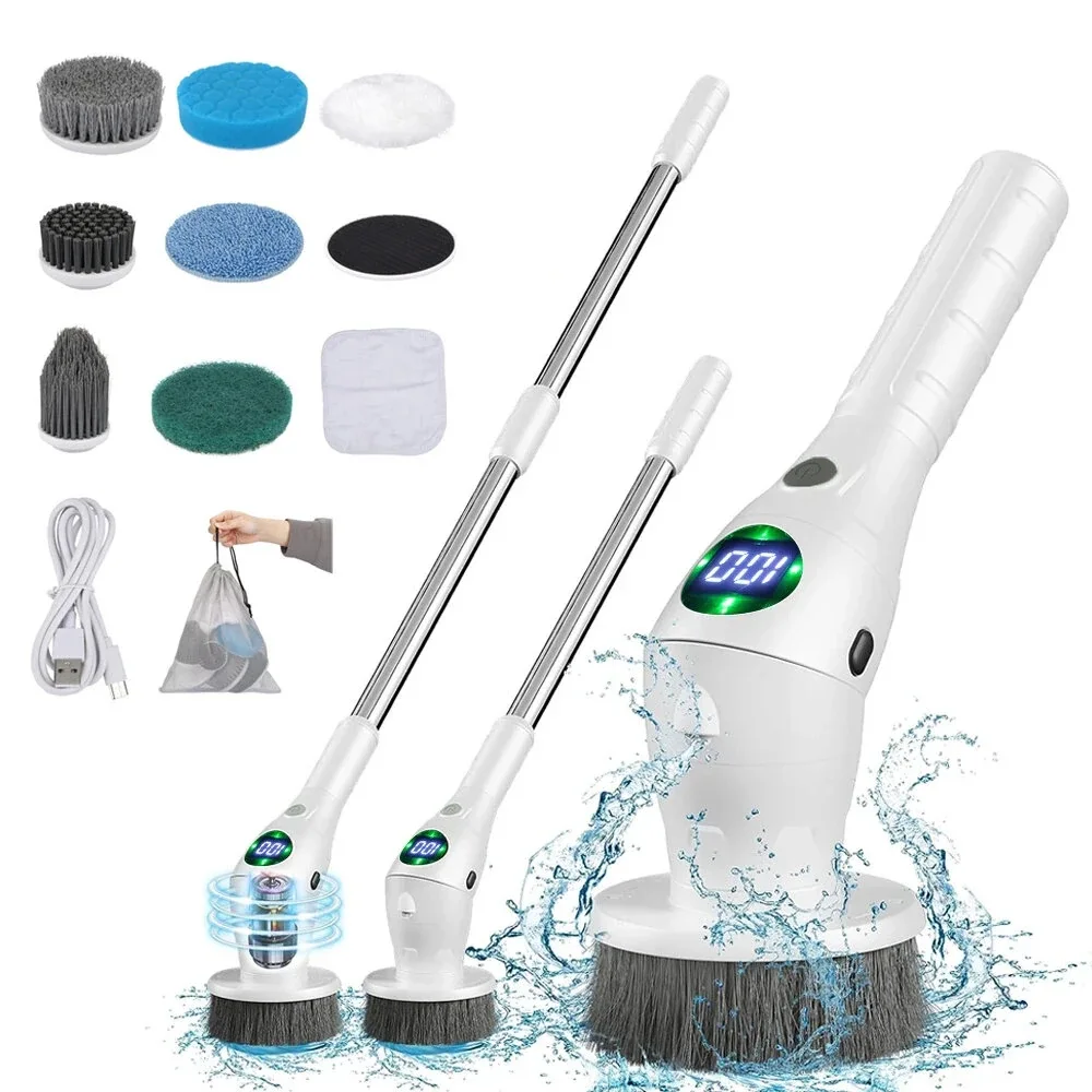 8 in 1 Multifunctional Wireless Cleaning Brush 2500mAh Type-C USB Rechargeable