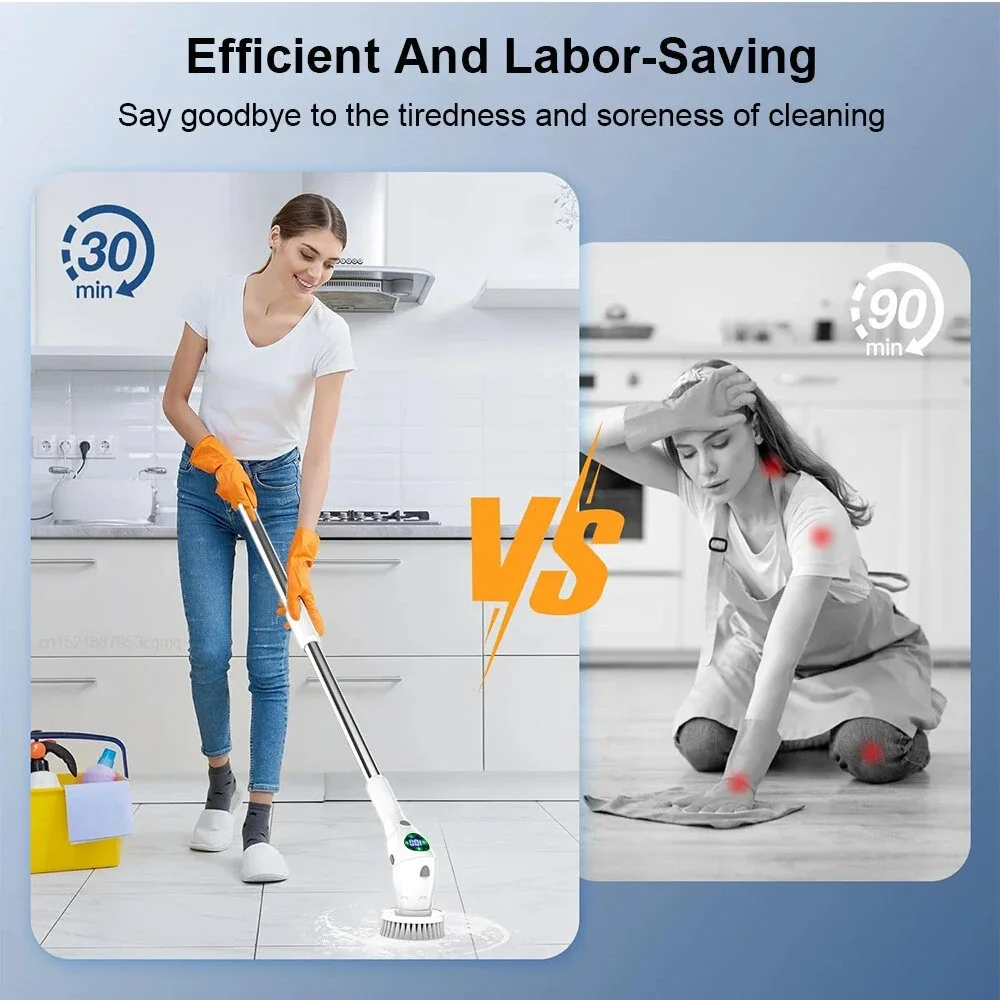 8 in 1 Multifunctional Wireless Cleaning Brush 2500mAh Type-C USB Rechargeable