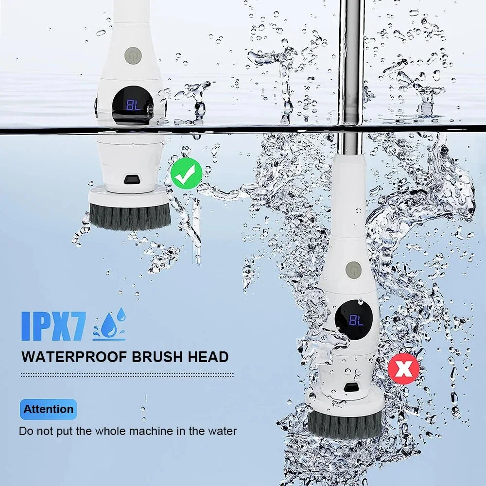 8 in 1 Multifunctional Wireless Cleaning Brush 2500mAh Type-C USB Rechargeable