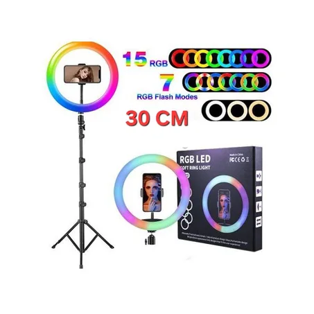 RGB Selfie Ring Light 3D, 30 cm