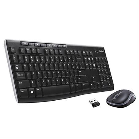 Logitech Wireless Desktop MK270 (AZERTY) Ensemble sans fil souris + clavier (AZERTY Français) Résiste aux éclaboussures porté 10 m
