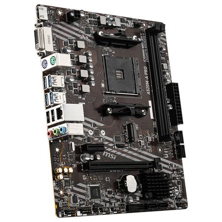 MSI A520M-A PRO Carte mère Micro ATX Socket AM4 AMD A520 - 2x DDR4 - M.2 PCIe NVMe - USB 3.0 - 1x PCI-Express 3.0 16x --