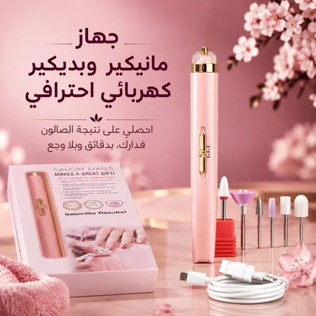 جهاز مانيكير وبديكير كهربائي احترافي للعناية بالأظافر في المنزل