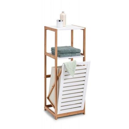 Meuble rangement salle de bains bois bambou