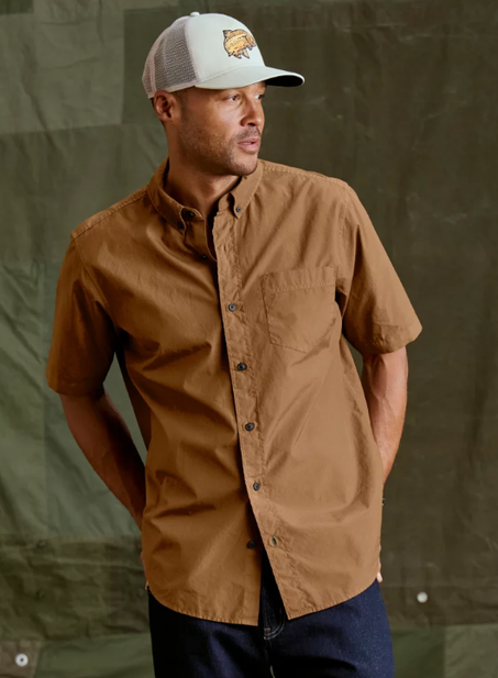 Garment-Dyed Poplin Short-Sleeve Shirt