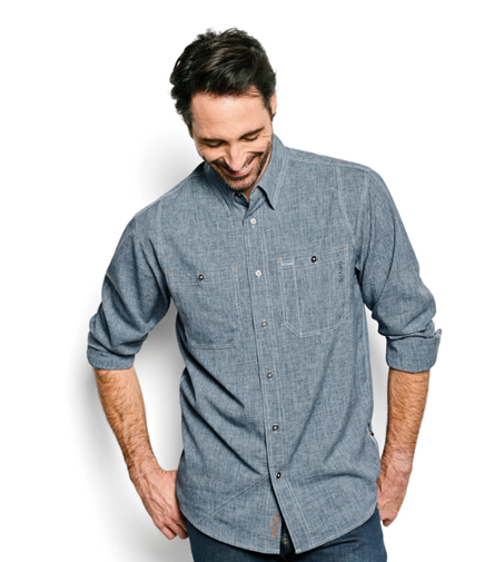 Tech Chambray Long-Sleeve Work Shirt