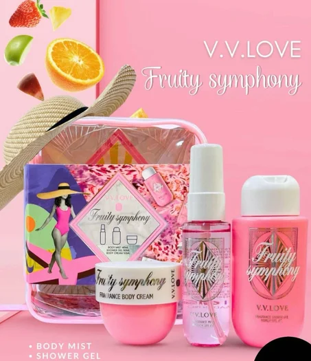 مجموعة للعناية بالجسم تتكون من كريم وسبراي وجيل استحمام