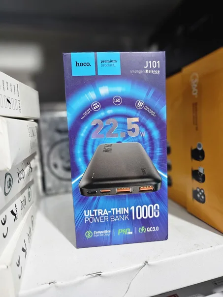 Hoco Power Bank À Charge Rapide Qc 3.0 Ultra-Thin 10000mAh - J101