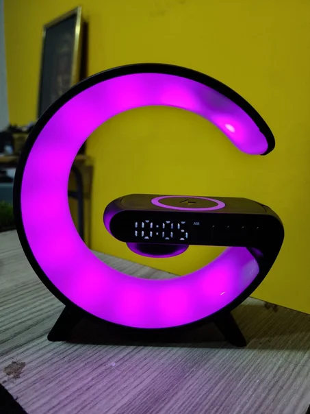 Réveil intelligente type G Bluetooth chargement sans fil haut-parleur RGB lumineuses G63 NOIR