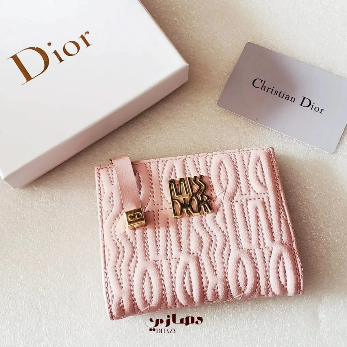 Portefeuille Femme Dior – Rose bébé taille S