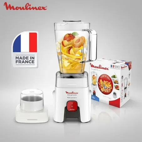 Moulinex خلاط العصيرمولينكس كامل, اصلي, عالي الجودة - محرك 500 واط - كأس بلاستيكي بسعة 1.75 لتر- خلاط كهربائي