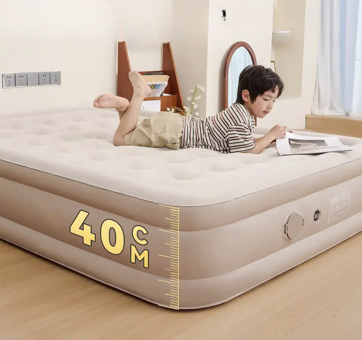 🏕️ سرير هوائي فاخر + مضخة كهربائية ⚡+ مخدة+ حقيبة مريح و سهل التخزين مثالي للمنزل و التخييم