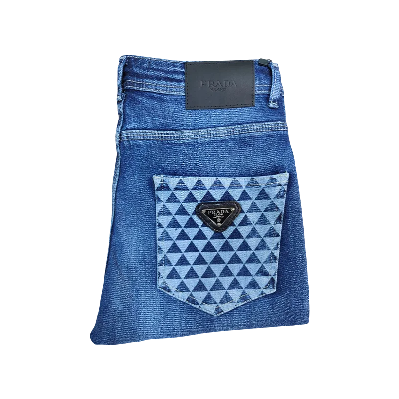 Prada - Distressed Blue Jeans (Triangle Logo)