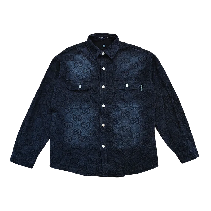 Gucci - Black Monogram Denim Shirt