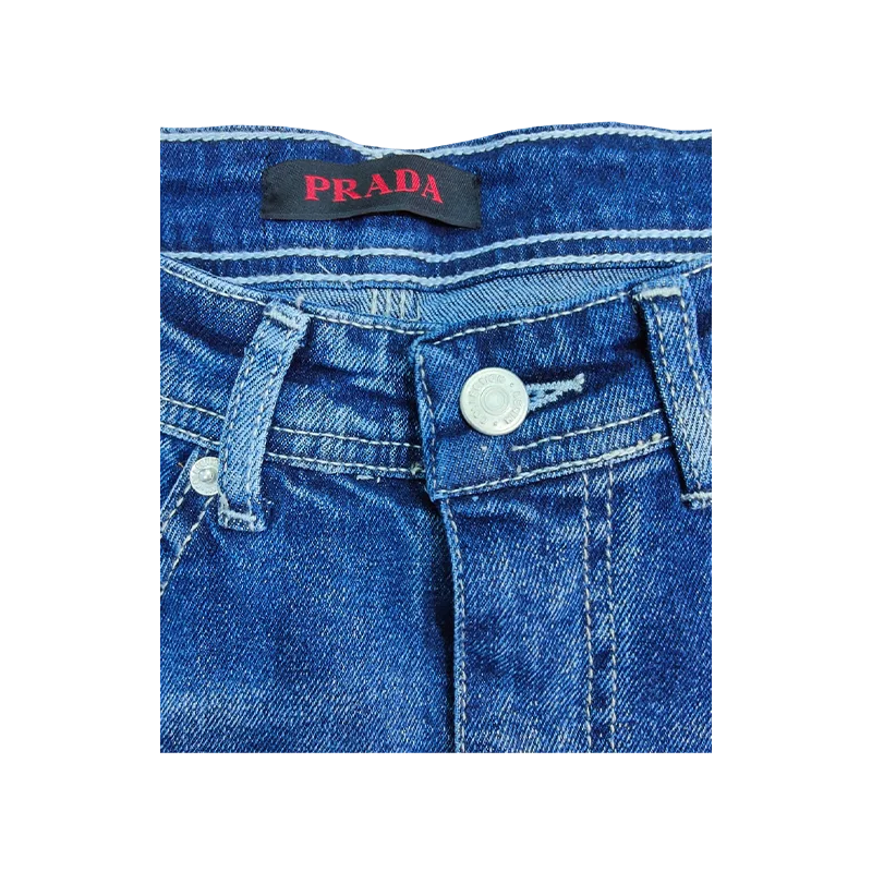 Prada - Distressed Blue Jeans (Triangle Logo)