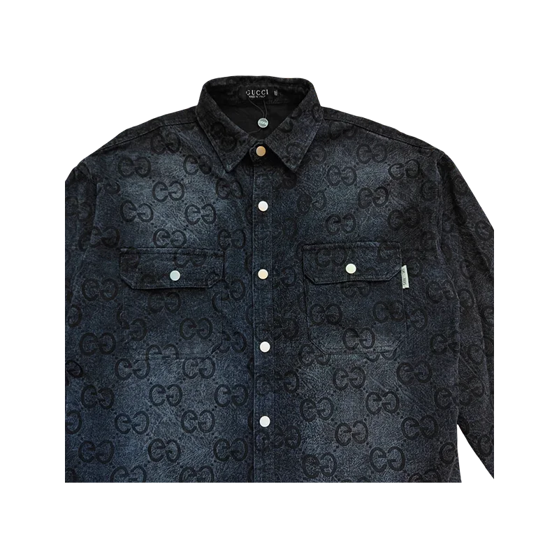 Gucci - Black Monogram Denim Shirt
