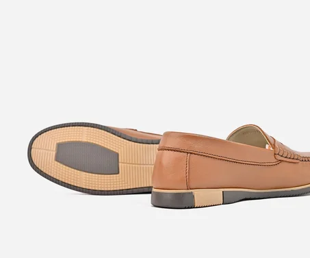 Mocassin homme en cuir gold