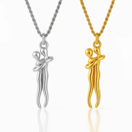 Couple Golden & Silver Pendant – قلادة زوجية ذهبية وفضية