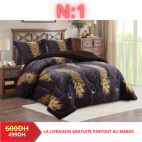 Couvre-lit  3PCS Hivernal Douillet et Chaleureux