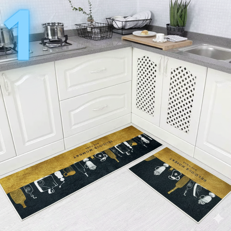 Lot de 2 Tapis de Cuisine Élégants – Confort & Style à Petit Prix